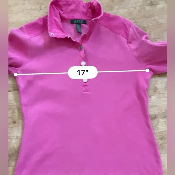 Lauren Ralph Lauren Women’s Medium Hot Pink Snap Front Ribbed Cotton Pullover - Picture 13 of 16